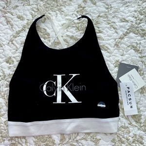 Calvin Klein Retro Sports Bra in Black